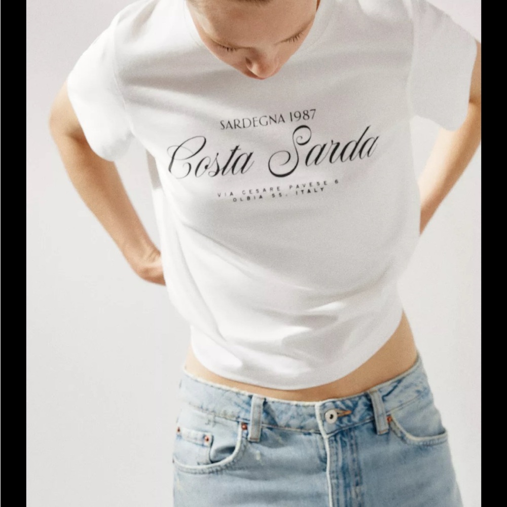 Zara White Costa Smeralda T-Shirt